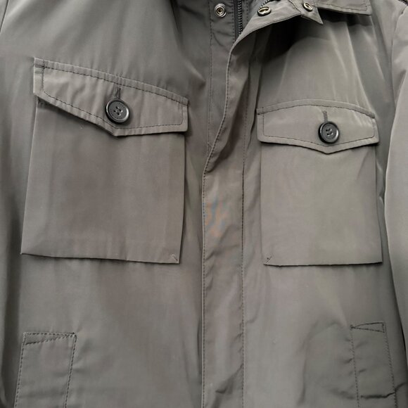 Hugo Boss Gray Military Field Jacket Cinch Waist Full Zip Mens Size 42R - Picture 3 of 10